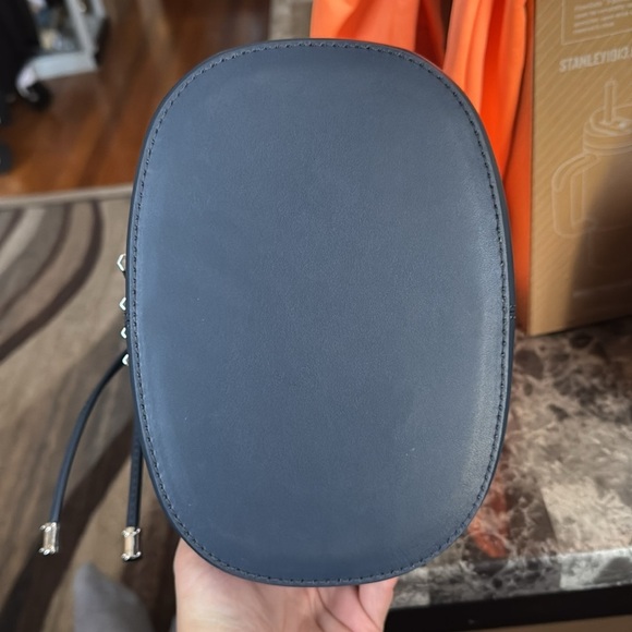 Michael Kors Devon Navy Blue & White Plaid Bucket Shoulder Bag - Picture 6 of 10